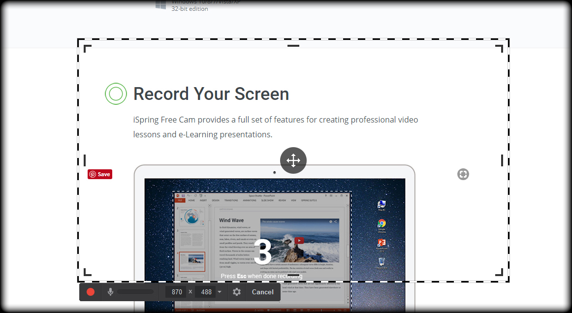 iSpring Free Cam best free screen recorders to Record video tutorials 