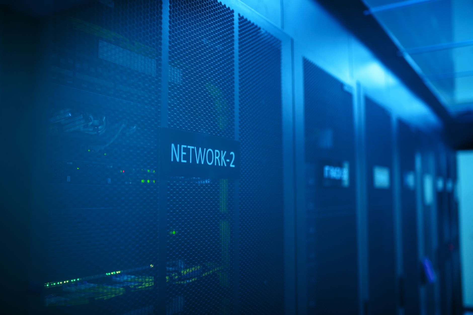 Modern server room with network equipment — Cloudflare CDN infrastructure for Indian websites