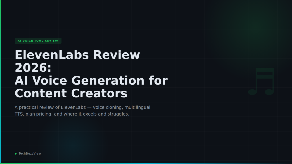 ElevenLabs Review 2026: Is This the Best AI Voice Generator for Creators? ElevenLabs AI voice generator review 2026 featured graphic
