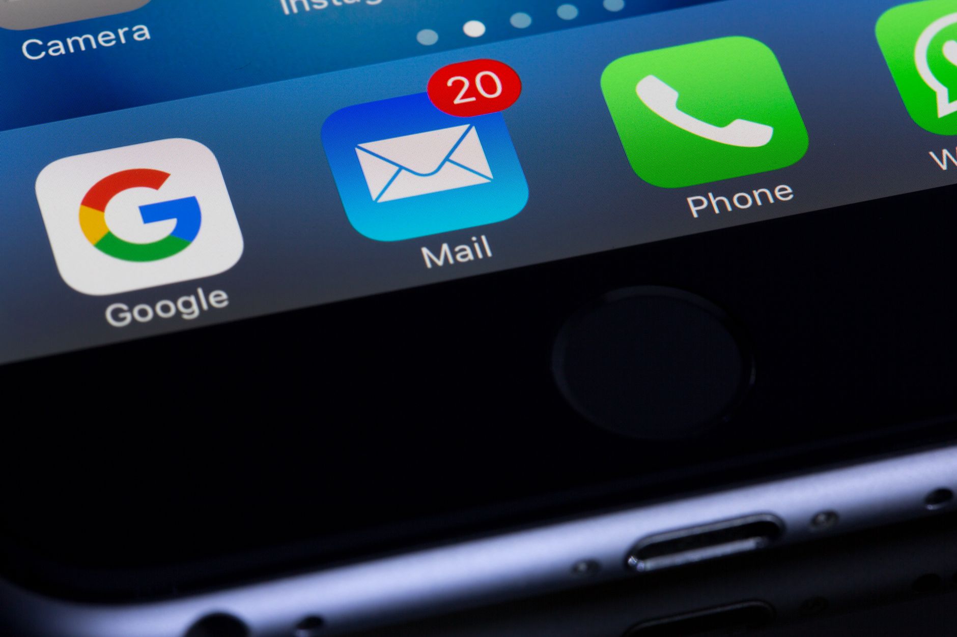 Smartphone showing email and mail apps - email marketing mobile accessibility for Indian businesses