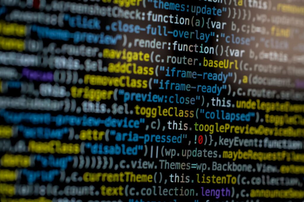 Colorful programming code on screen representing backend development