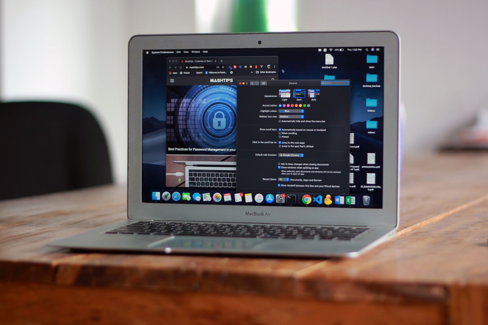 MacBook laptop showing web browser interface for privacy browser comparison 2026