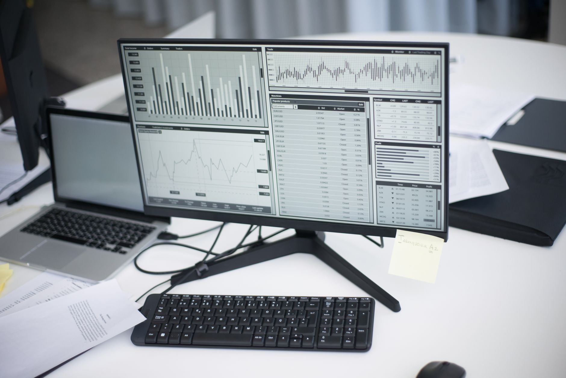 Best Website Monitoring Tools for US Teams Professional workspace with website analytics and monitoring graphs on computer monitor