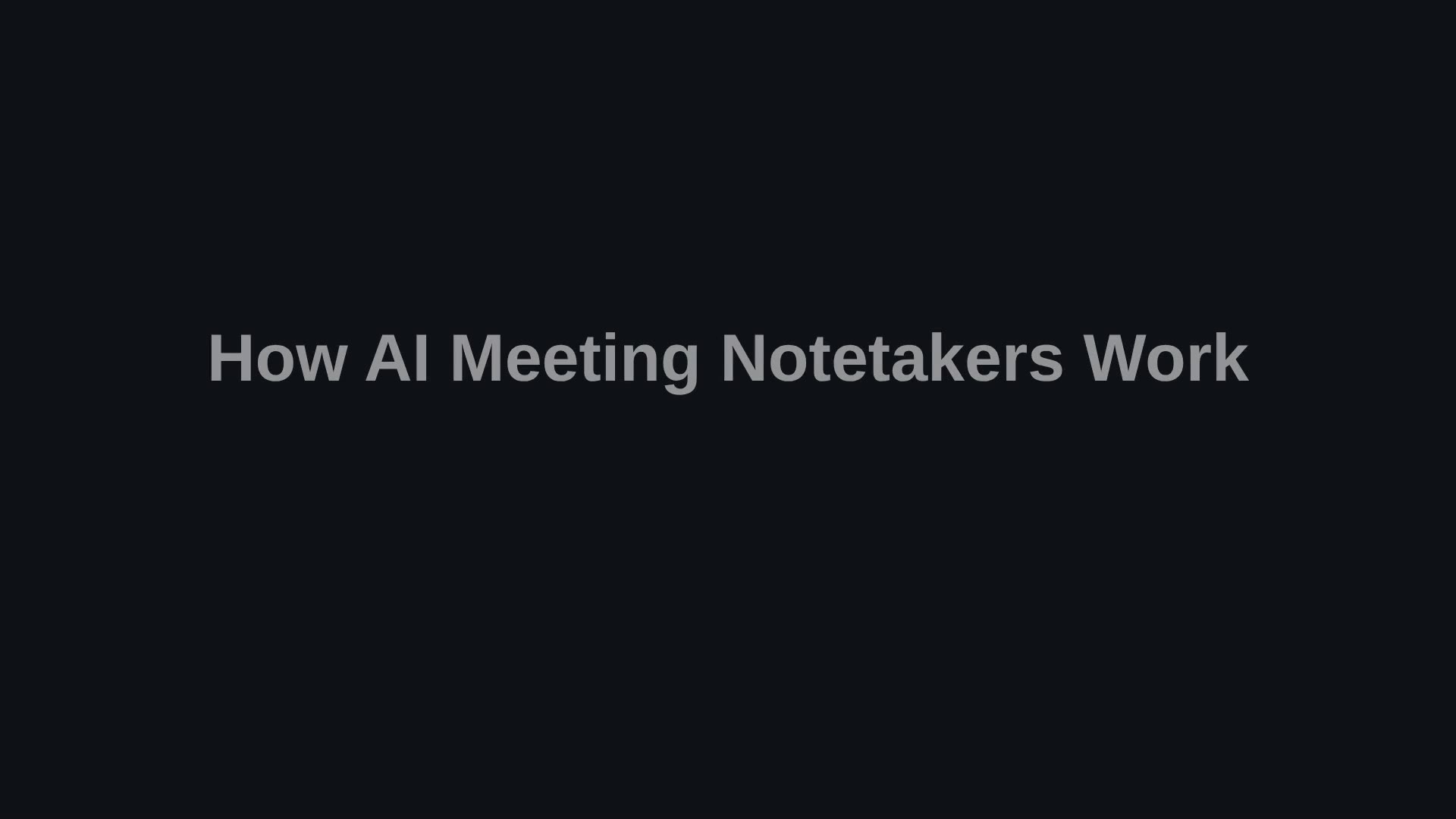 How AI meeting notetakers work — record, transcribe, summarize, share — motion explainer